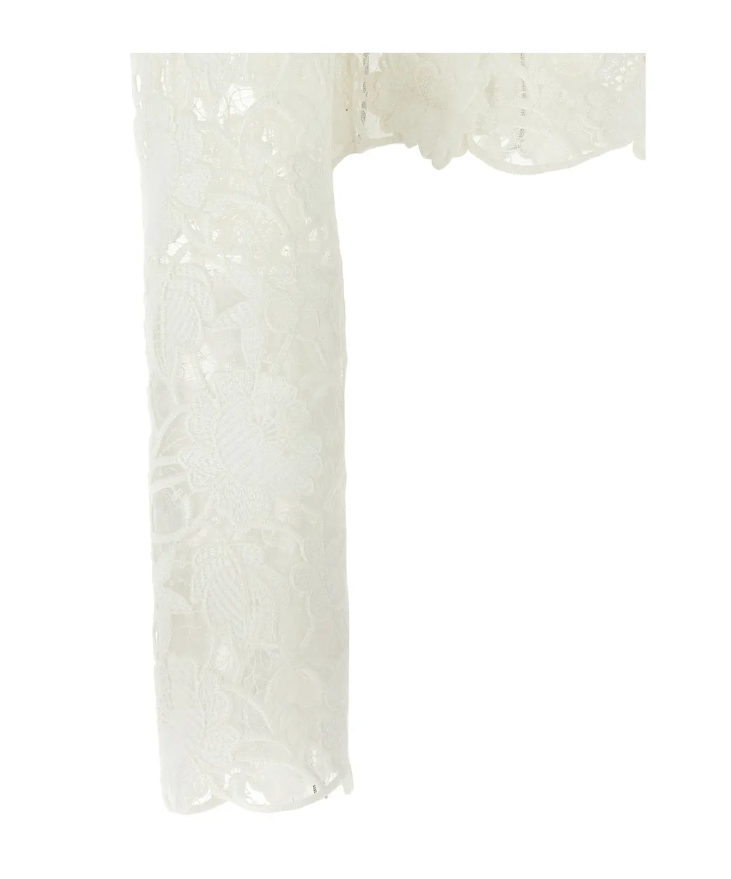 Macrame Tulle Knit Cardigan