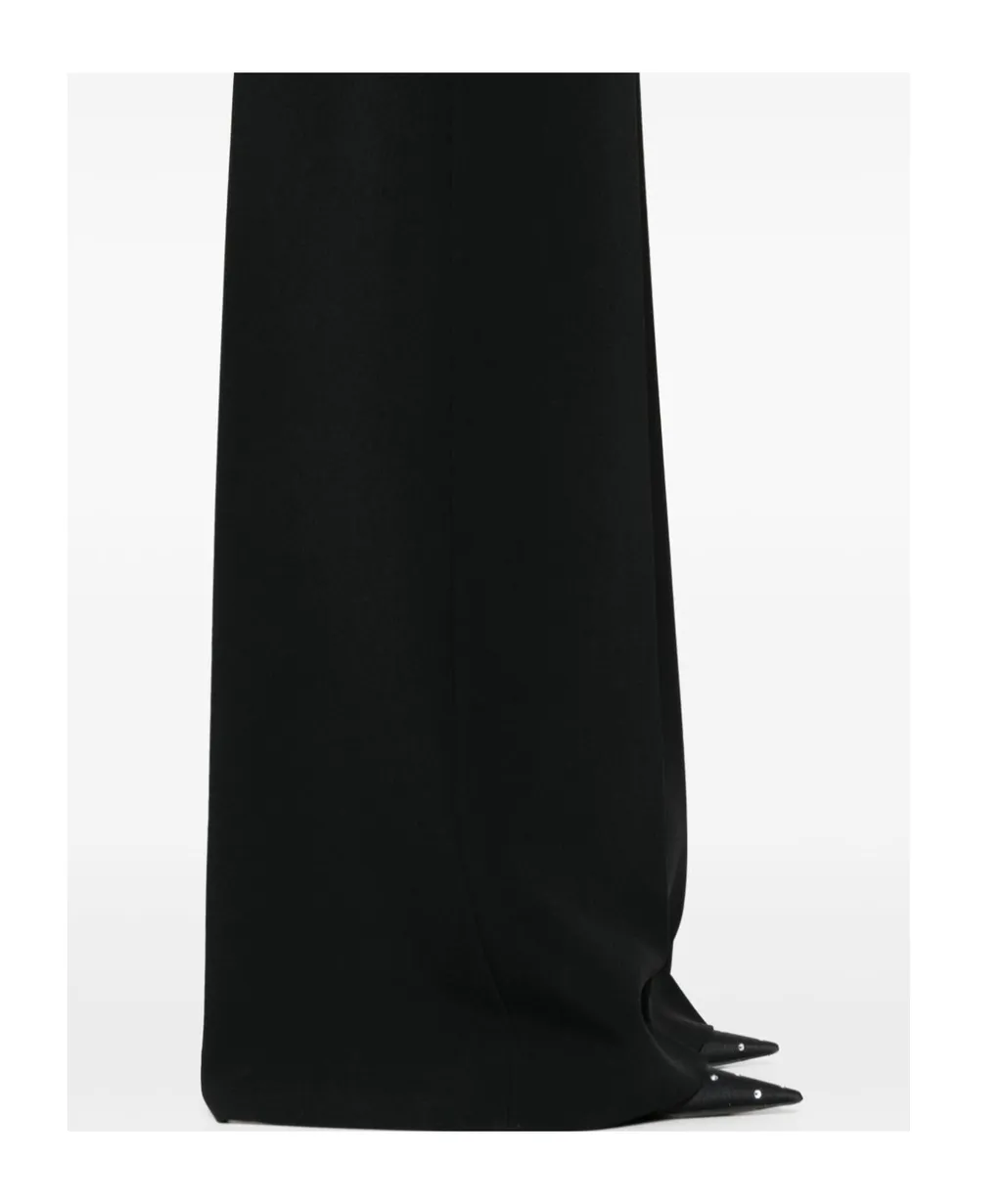 Wide-Leg Crepe Trousers
