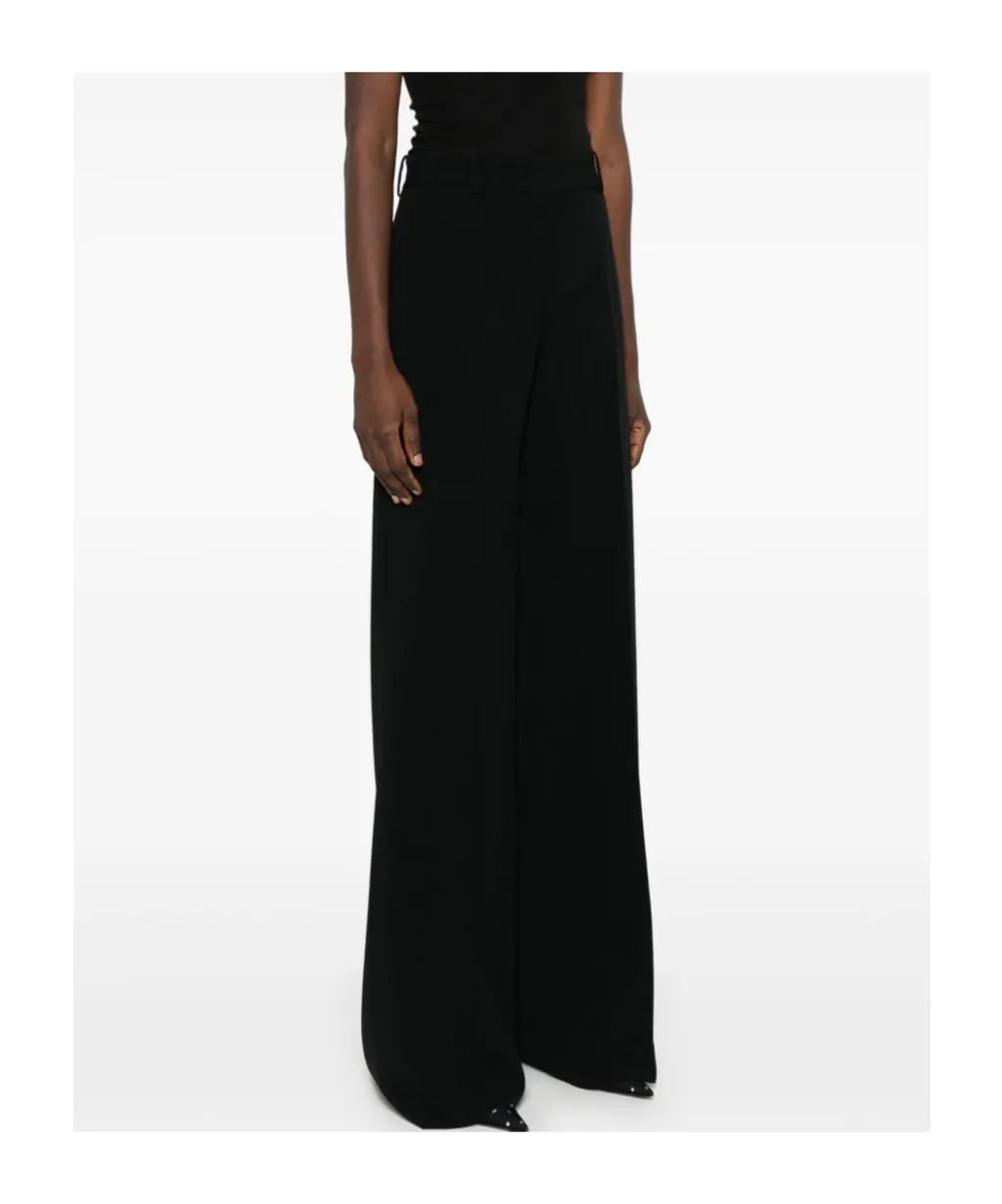 Wide-Leg Crepe Trousers