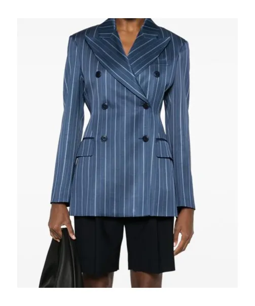 Striped Double-Breasted Blazer