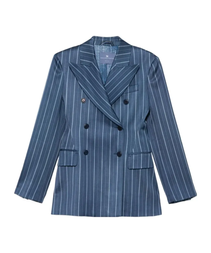 Striped Double-Breasted Blazer