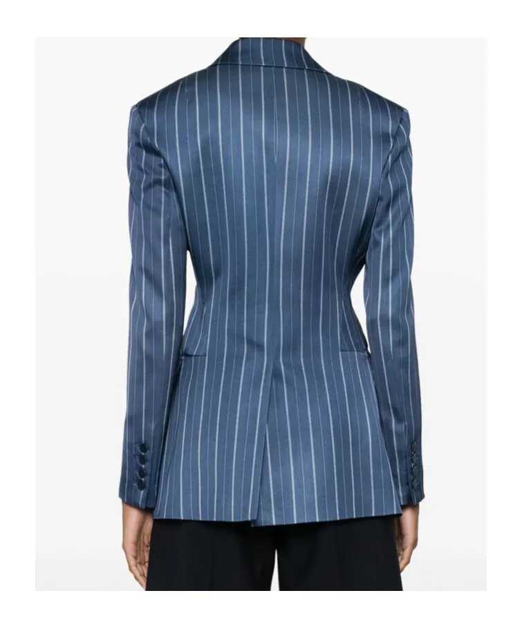 Striped Double-Breasted Blazer