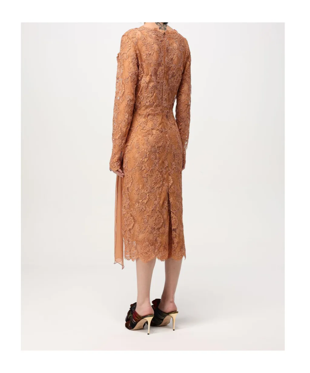 Floral-Lace Midi Dress