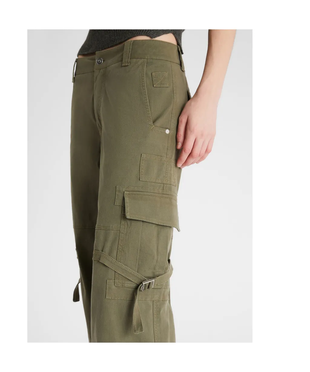 Strap-Detail Cargo Pants