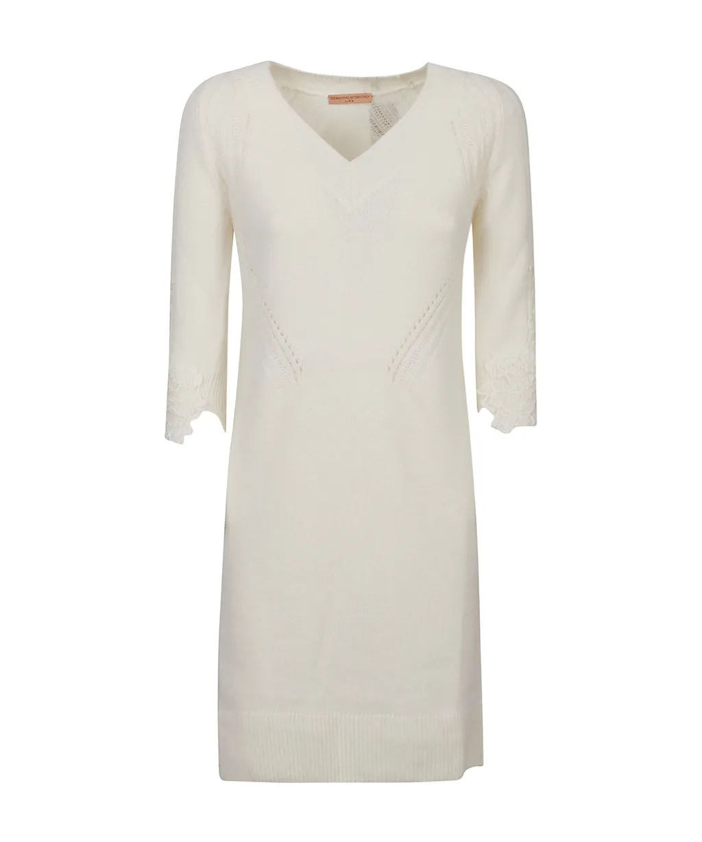 V-Neck Knitted Dress