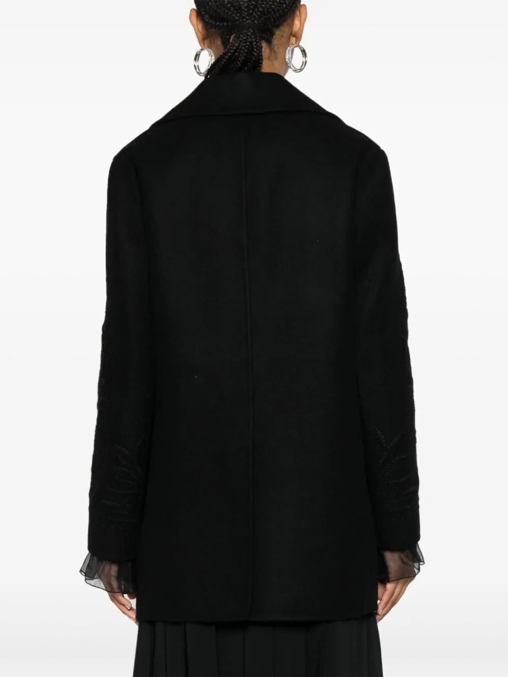 Embroidered Buttoned Coat