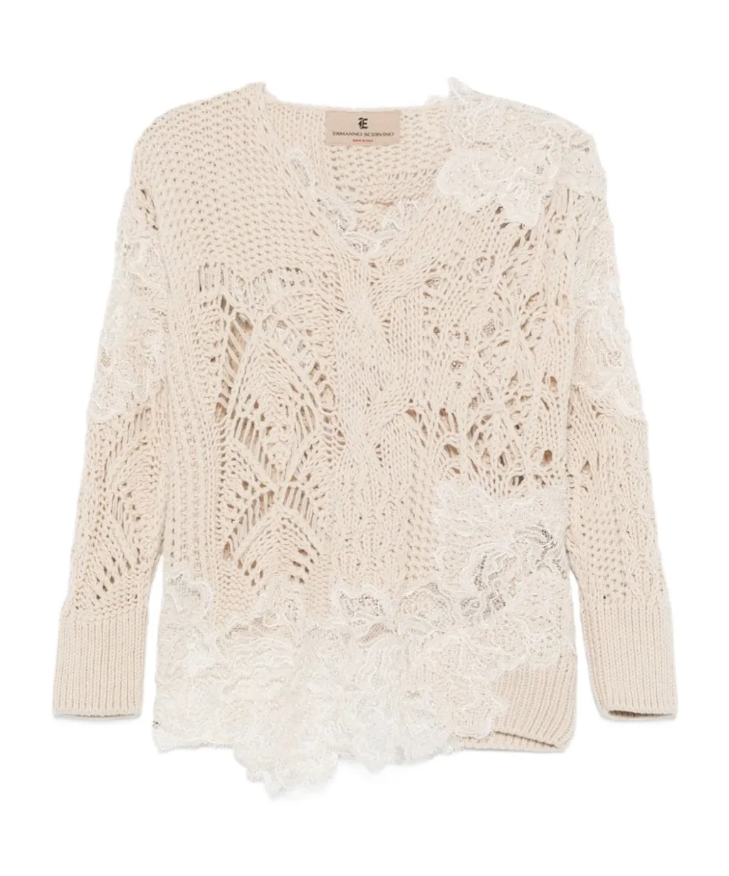 Lace-Detail Sweater