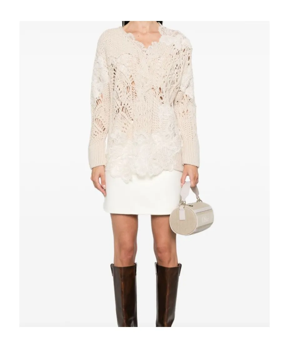 Lace-Detail Sweater