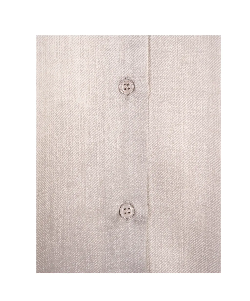 Weave Printed Curved Hem Shirt