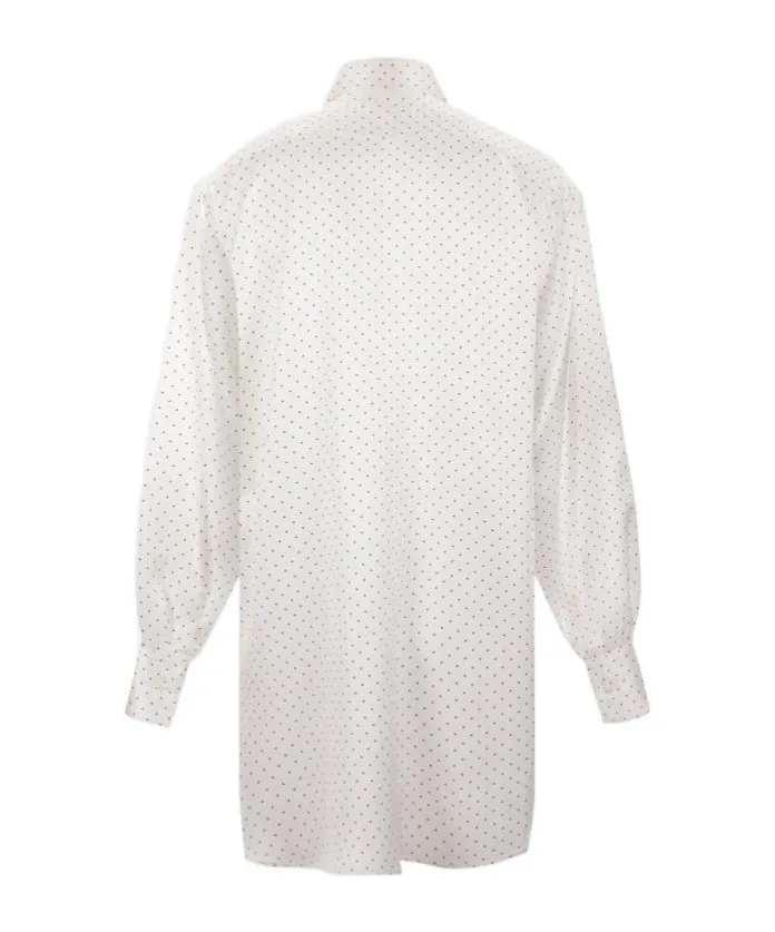 Polka Dot Printed Long-Sleeved Shirt