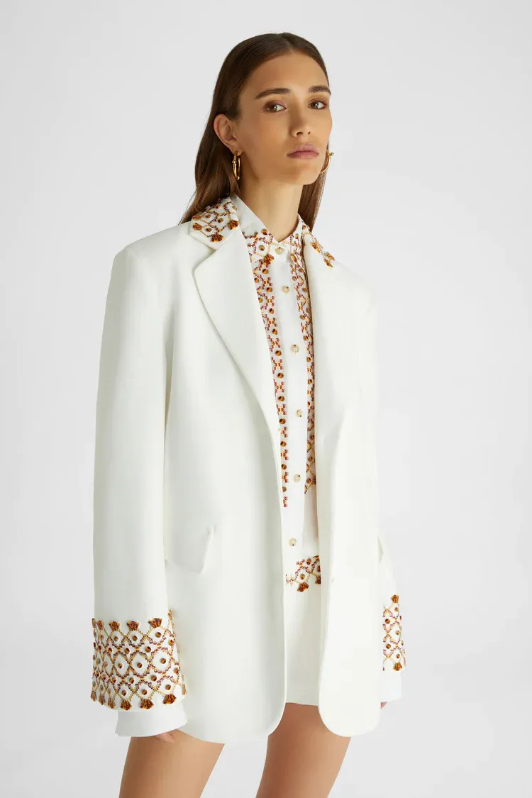 Single Breasted Embroidered Jacket