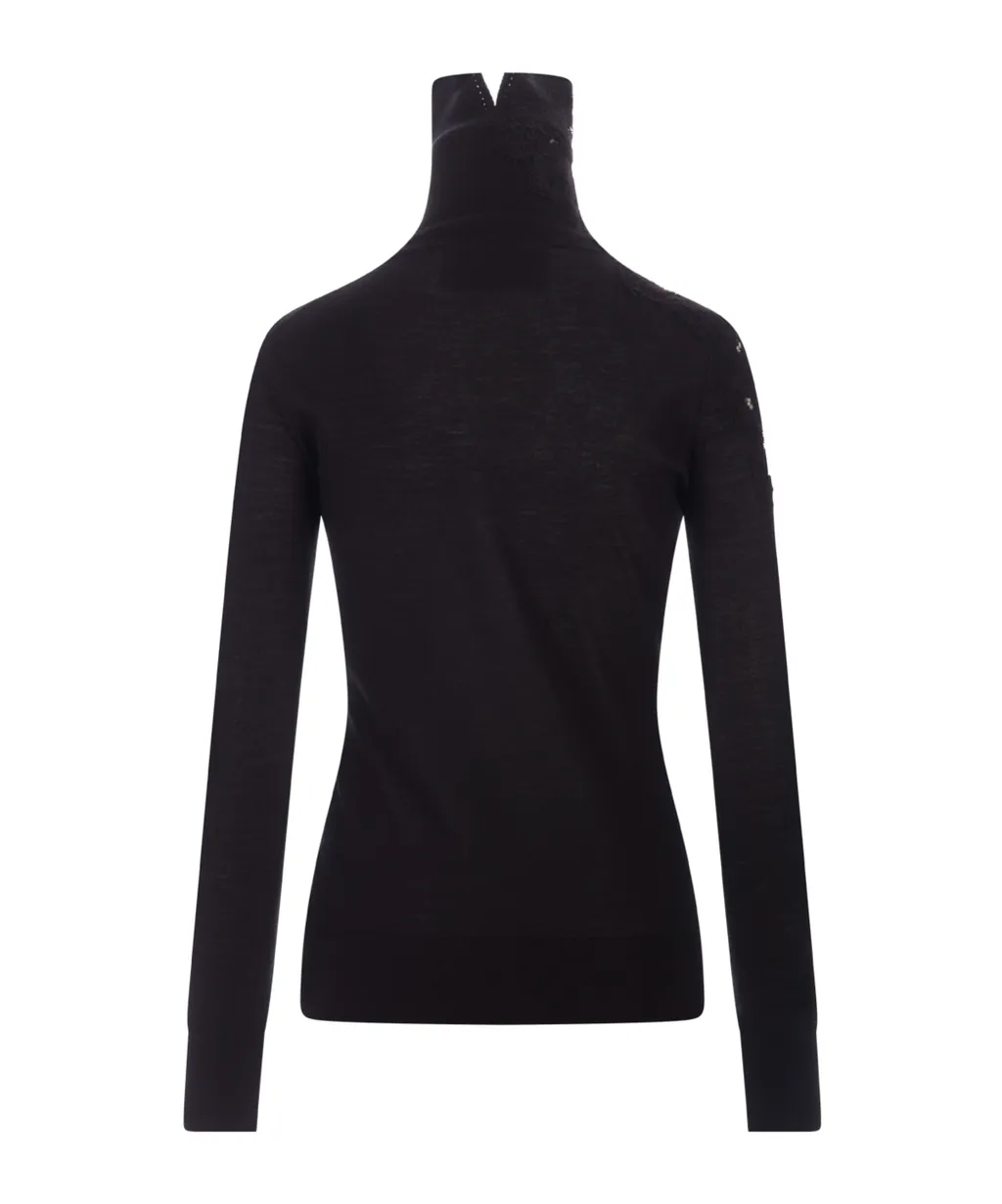 Lace Turtleneck Sweater