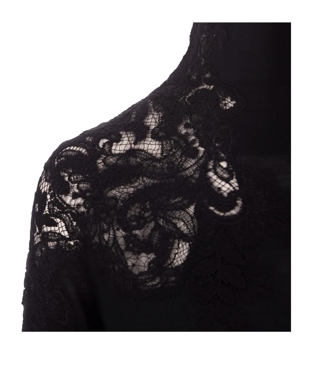 Lace Turtleneck Sweater
