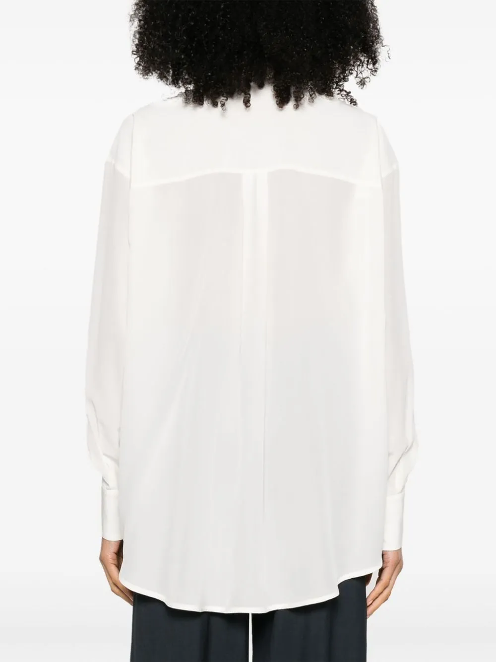 Floral-Lace Silk Shirt