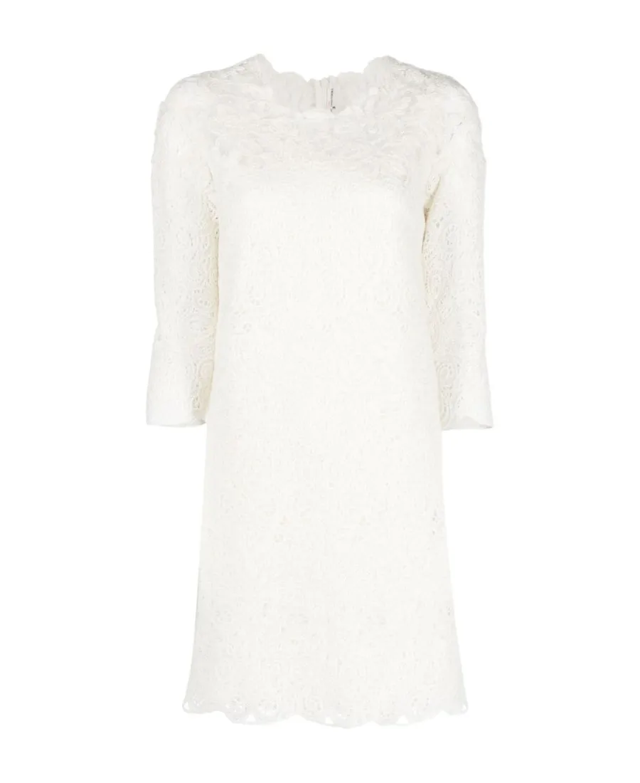 Guipure Lace Shift Minidress