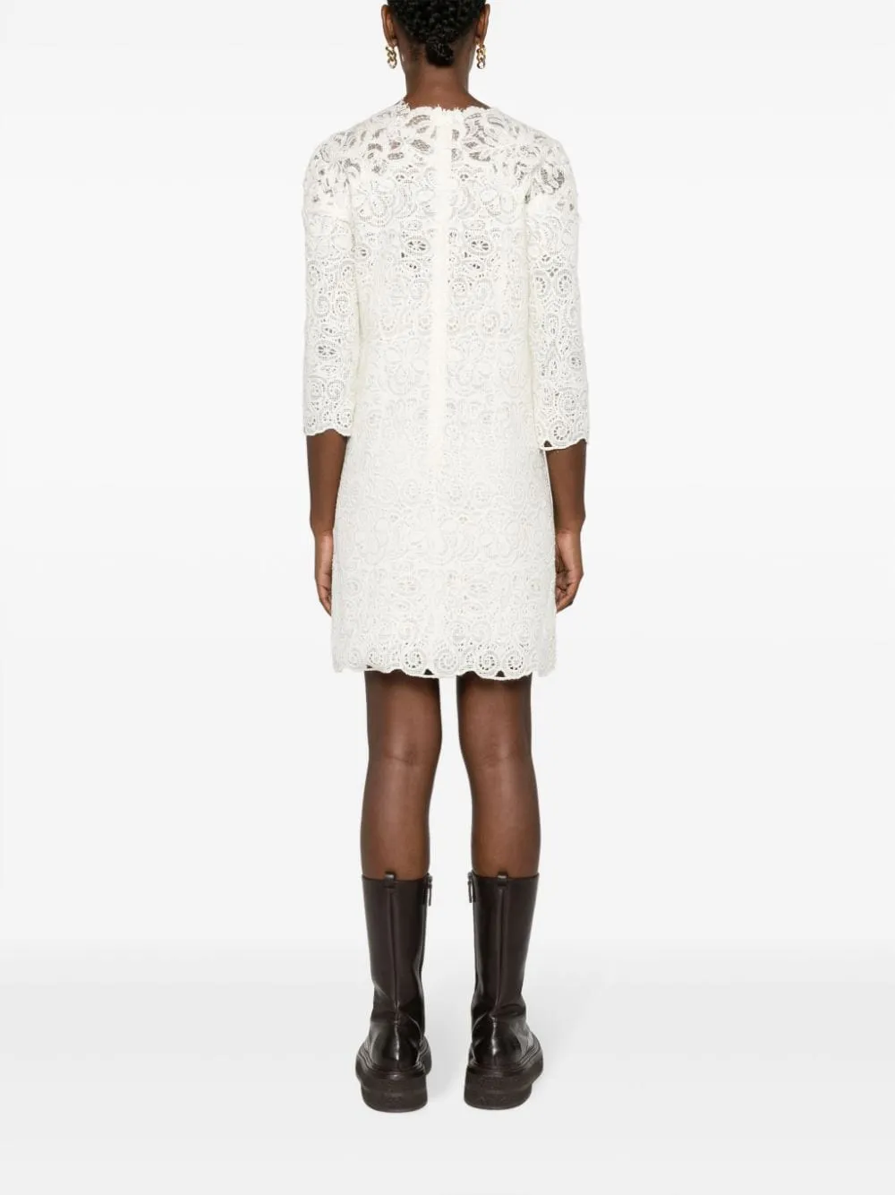 Guipure Lace Shift Minidress