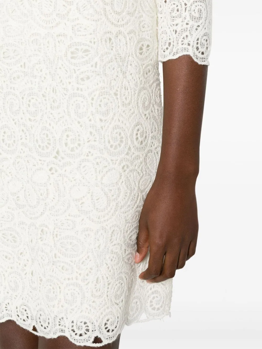 Guipure Lace Shift Minidress