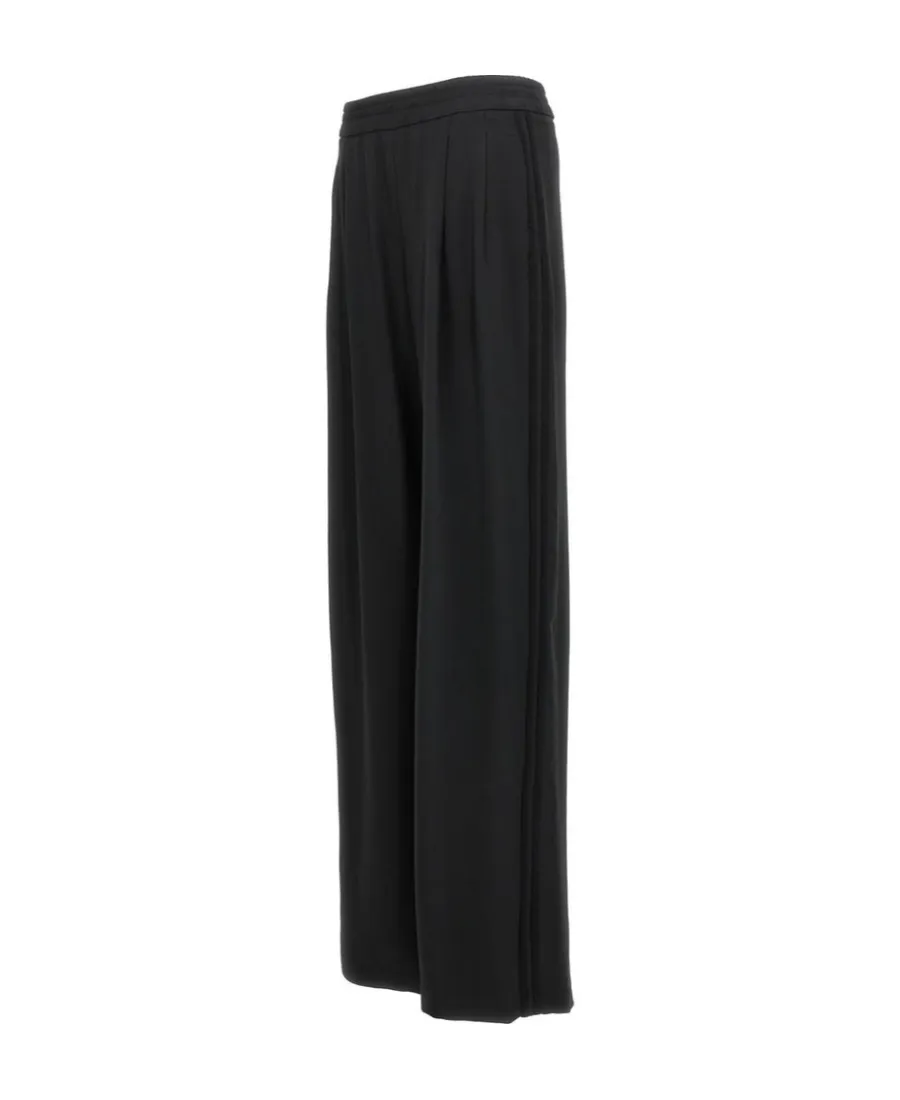 Elastic Waist Wide-Leg Trousers
