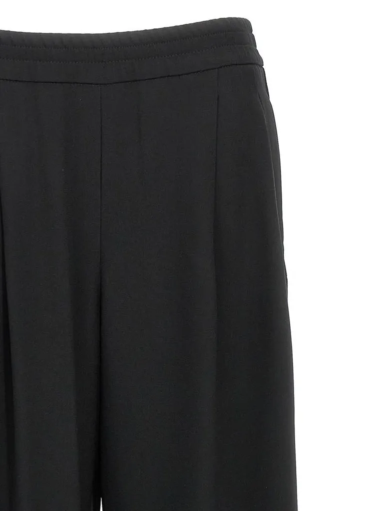 Elastic Waist Wide-Leg Trousers