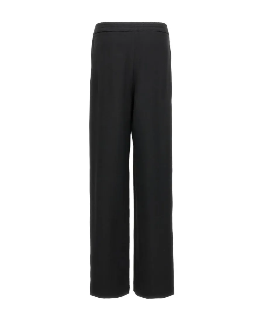 Elastic Waist Wide-Leg Trousers