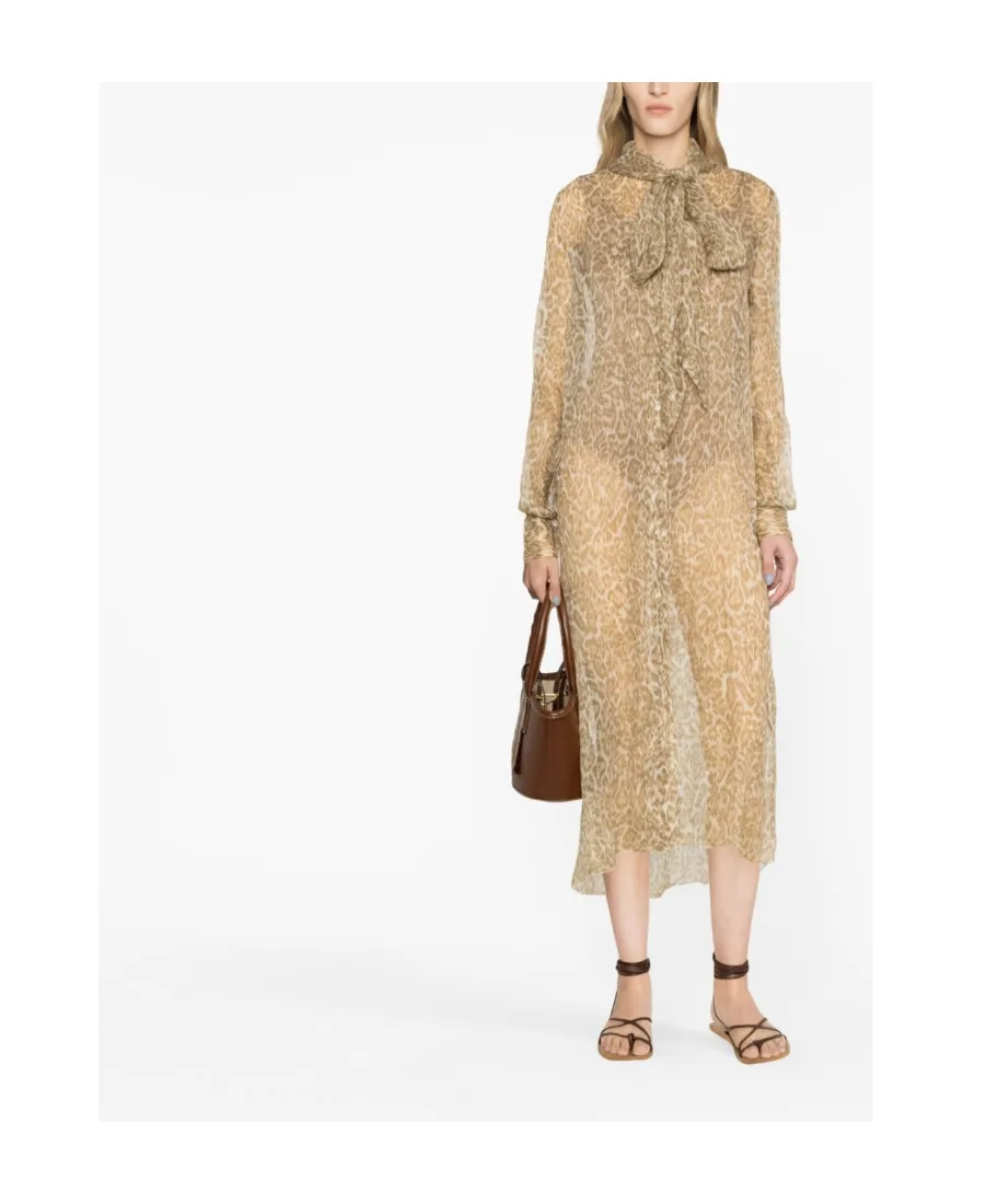 Sheer Silk Midi Dress