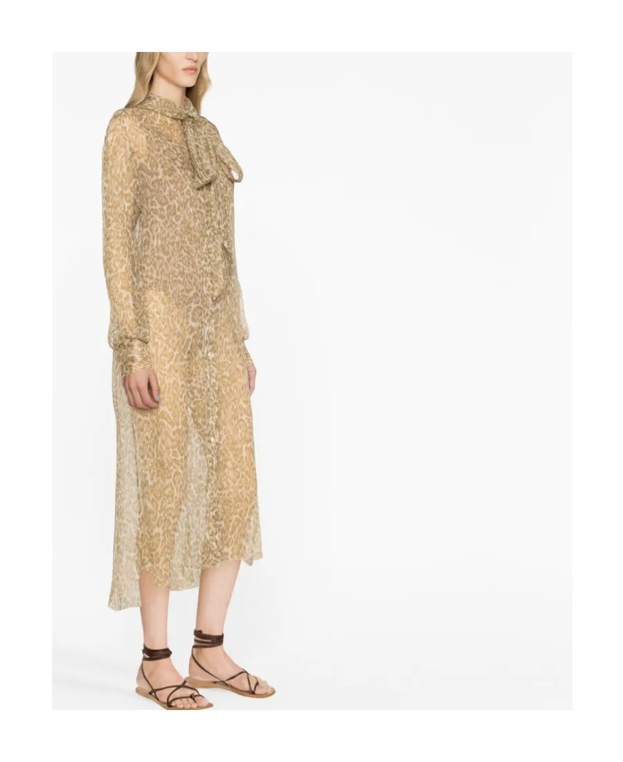 Sheer Silk Midi Dress