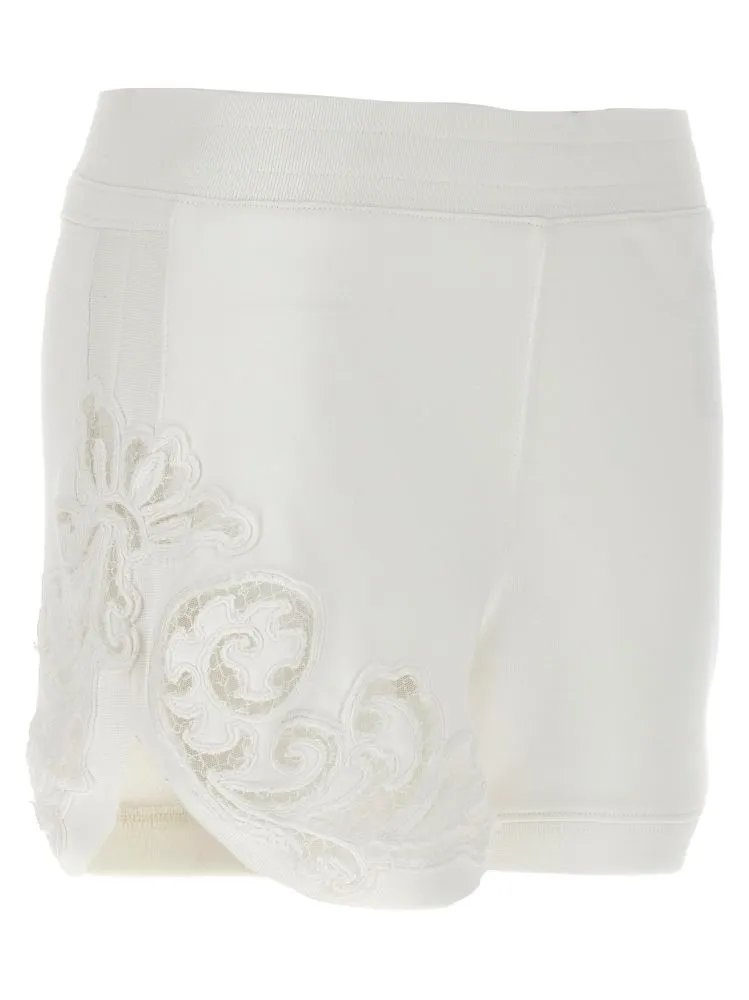High-Waist Elasticated Waistband Laced Shorts