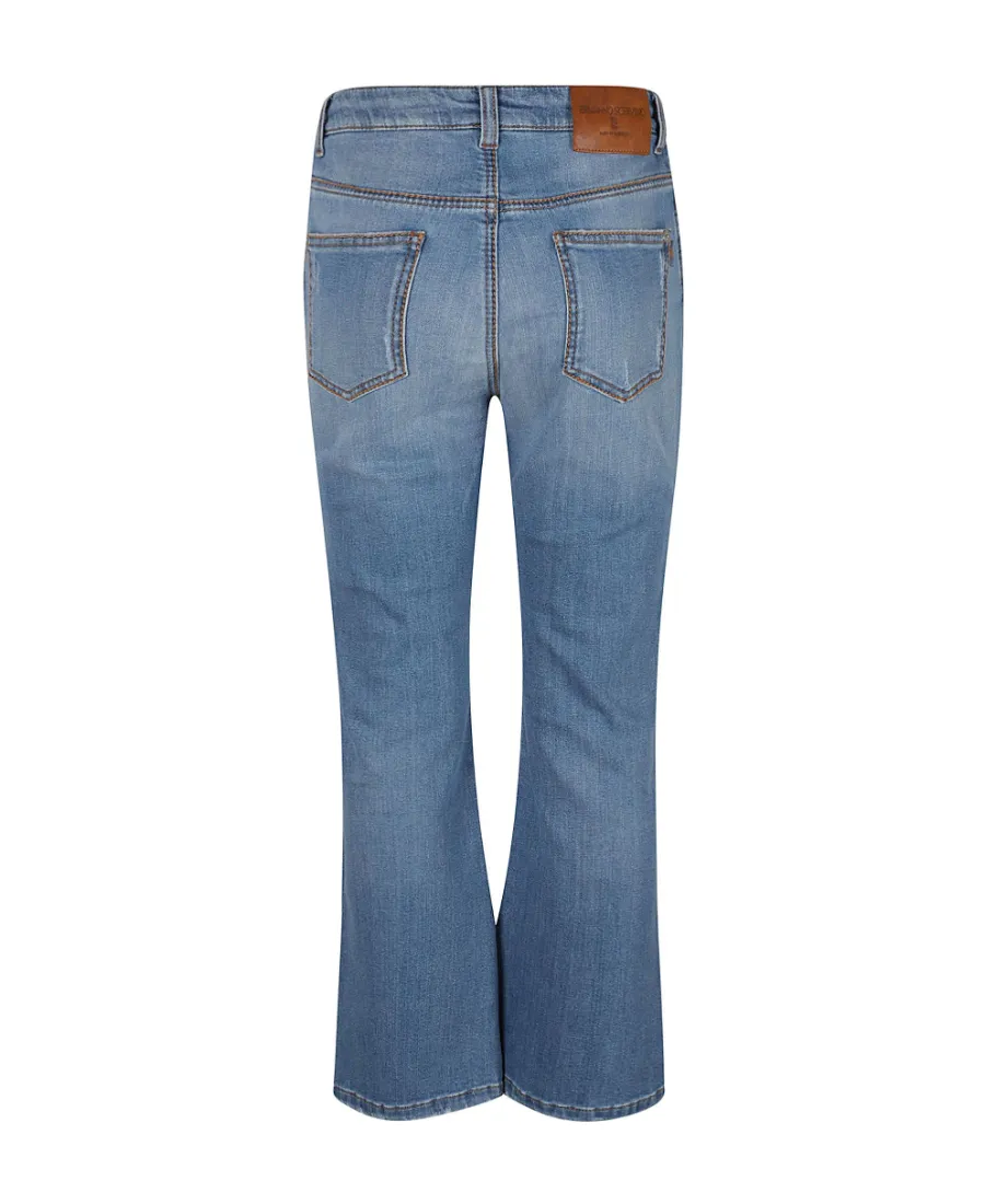Logo-Patch Flared Denim Jeans