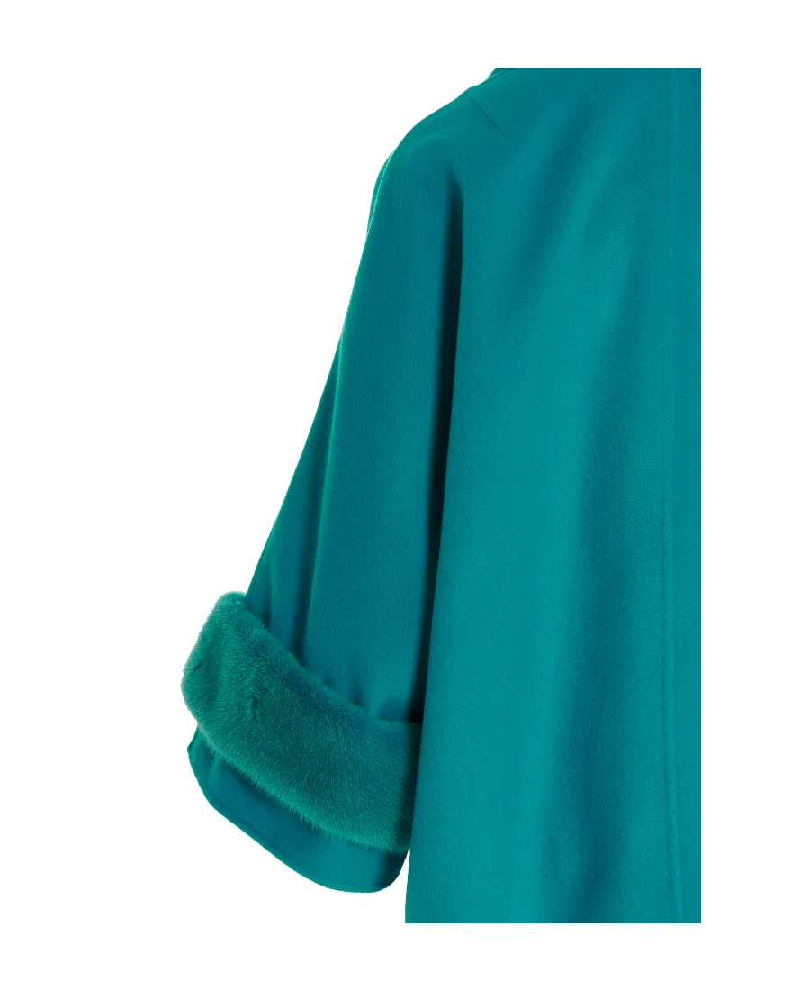 Double-Breasted Faux-Fur Detailed Coat