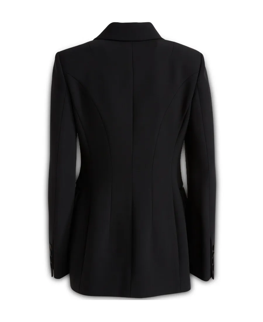 Peak-Lapel Double-Breasted Blazer