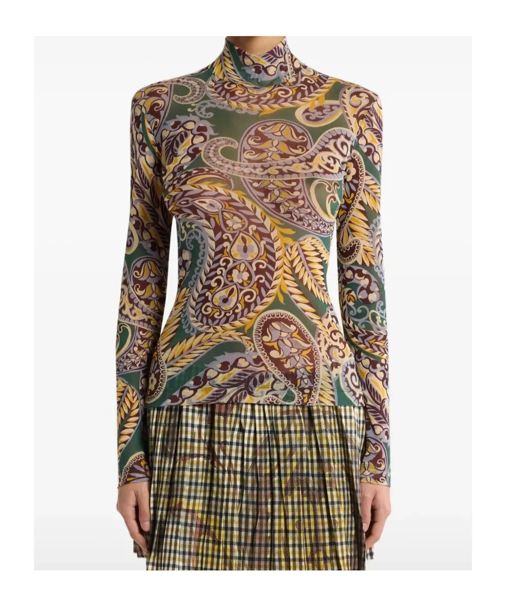 Paisley Turtleneck Top