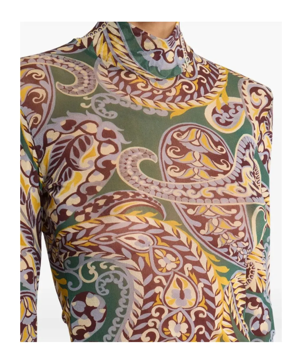 Paisley Turtleneck Top