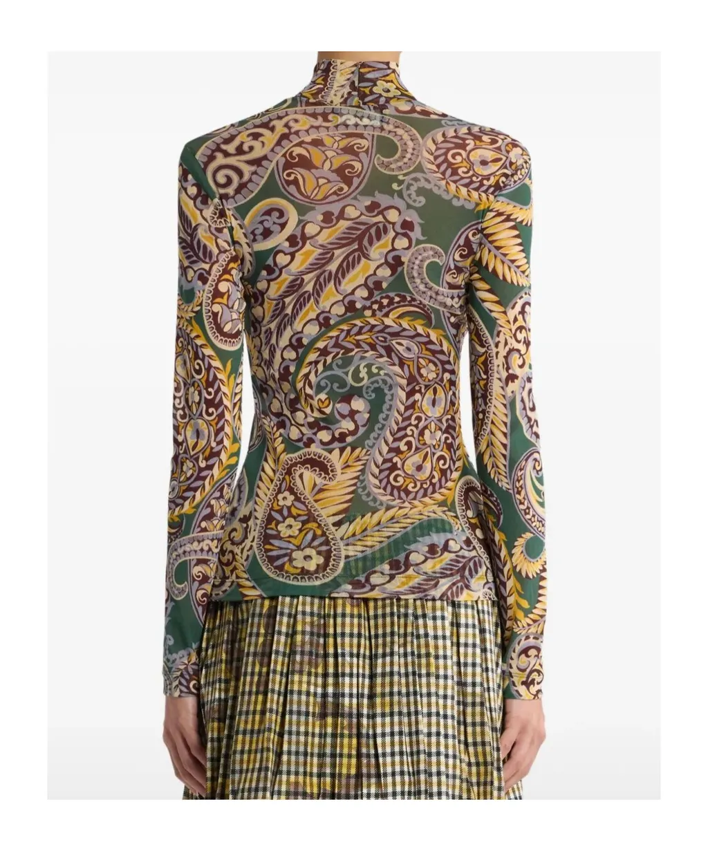 Paisley Turtleneck Top