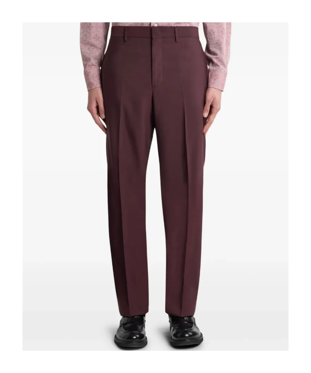 Straight-Leg Wool Trousers