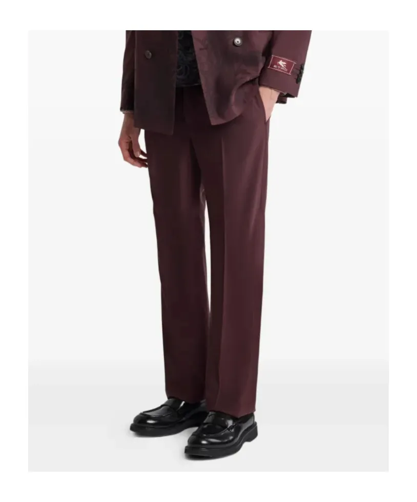 Straight-Leg Wool Trousers