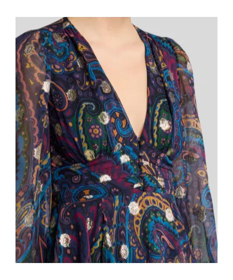 Silk Mini Dress With Paisley Print