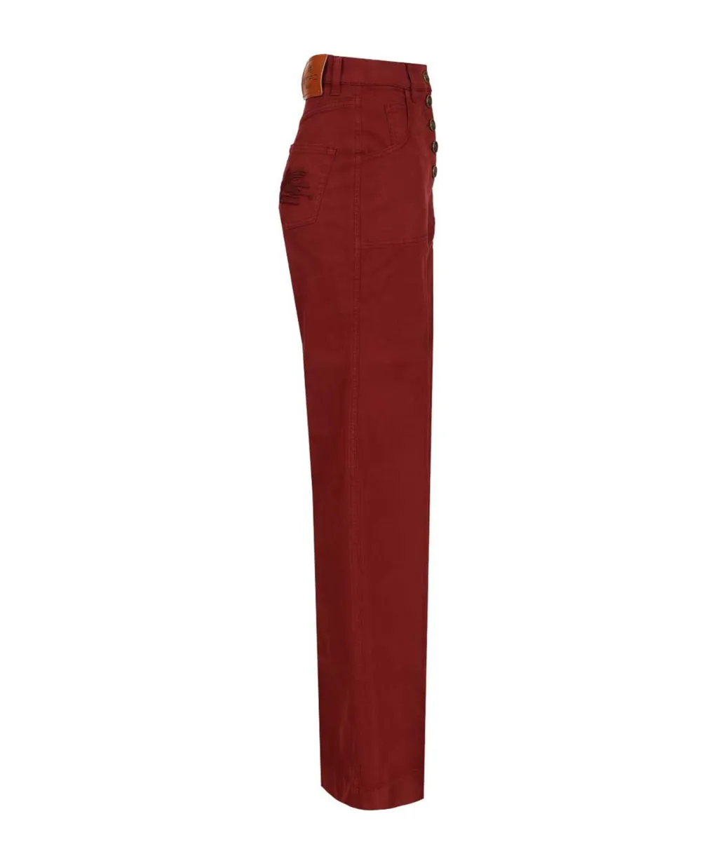 Pegaso Button Flared Denim Jeans