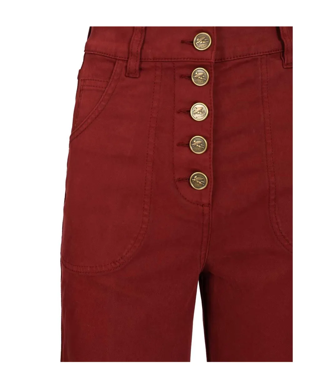 Pegaso Button Flared Denim Jeans