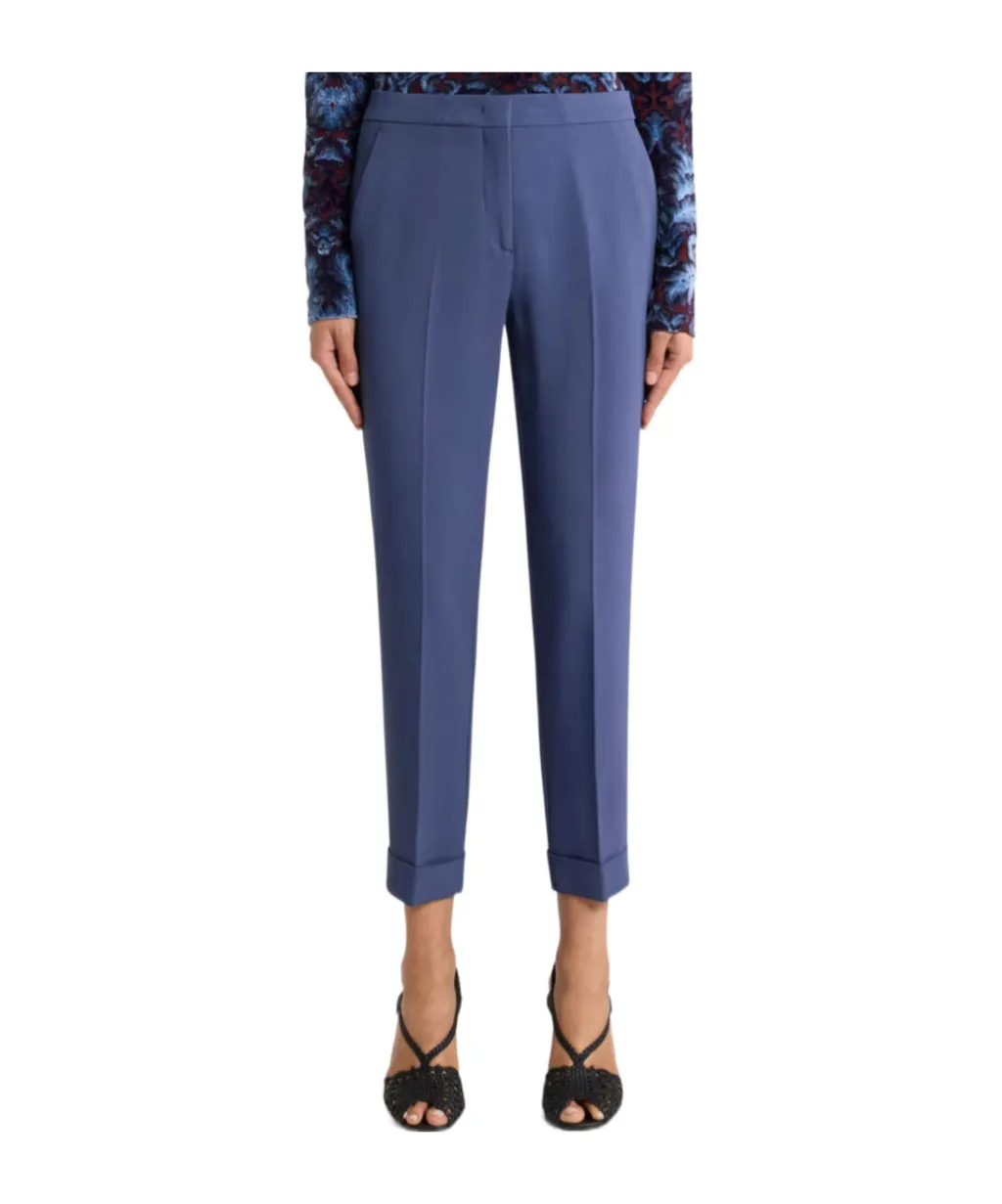 Mid-Rise Tailored Cady Cigarette Trousers