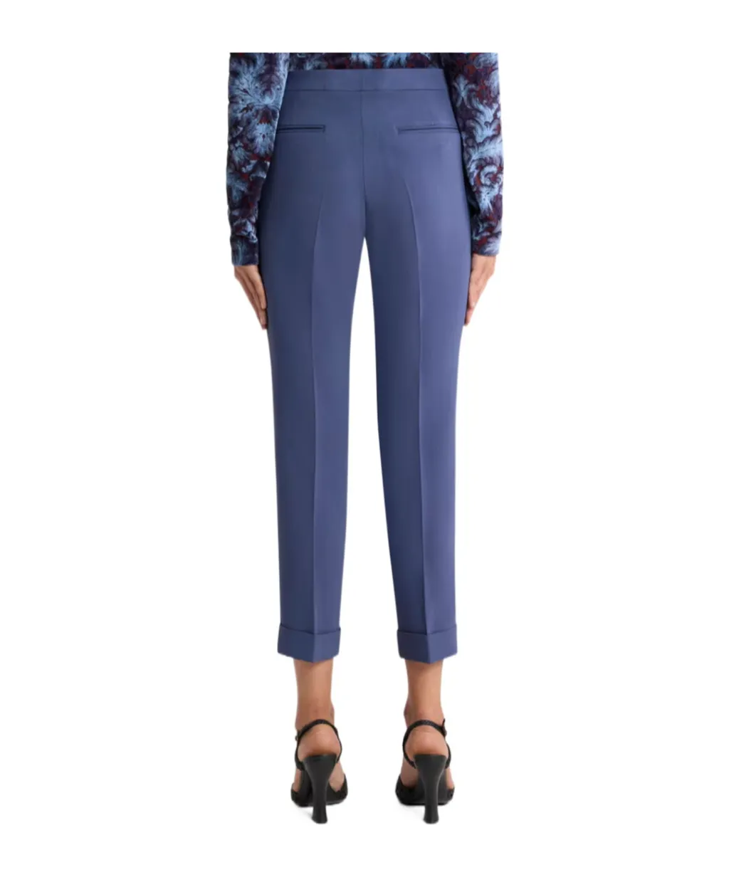 Mid-Rise Tailored Cady Cigarette Trousers