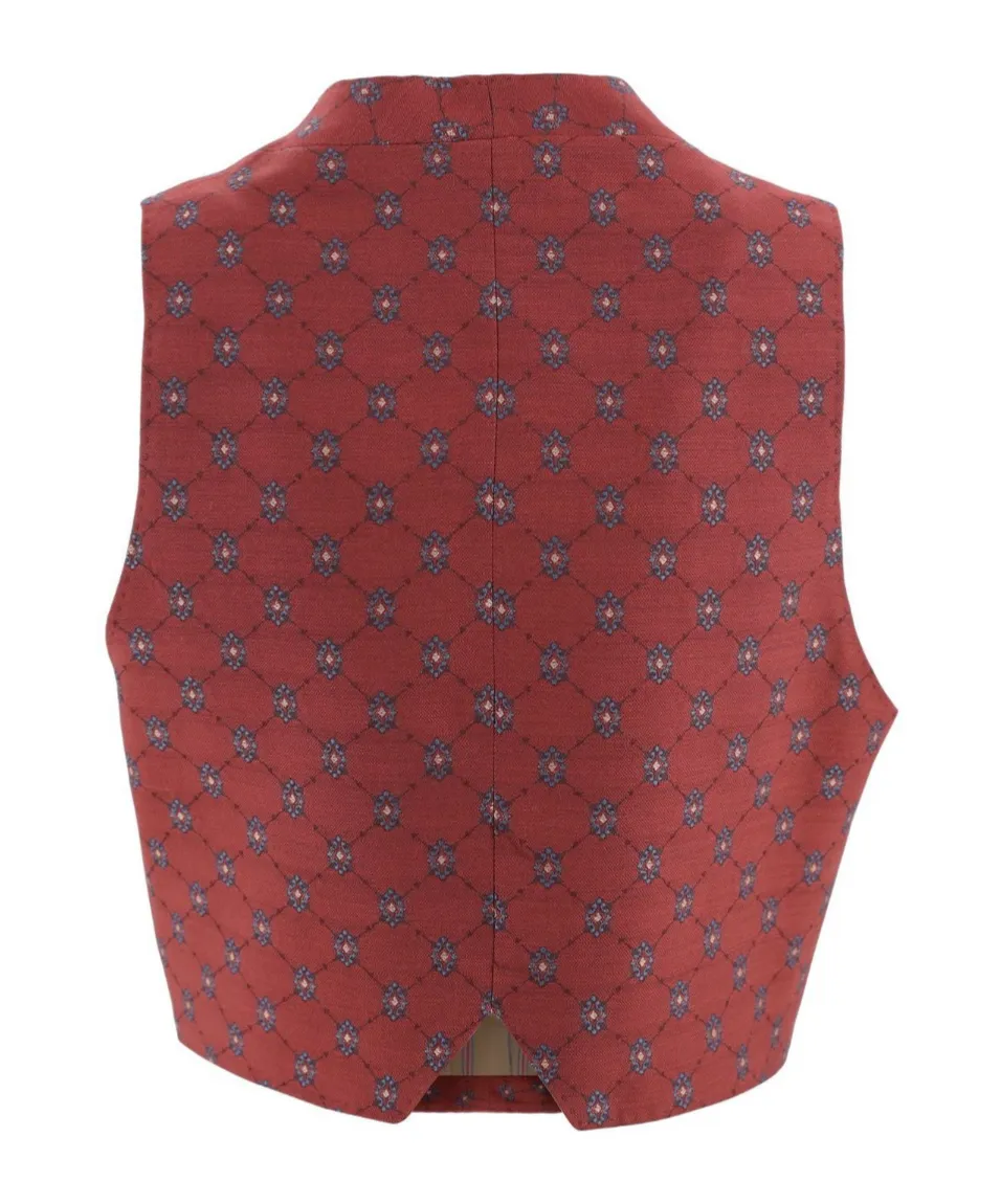 Patterned Single-Buttoned Vest