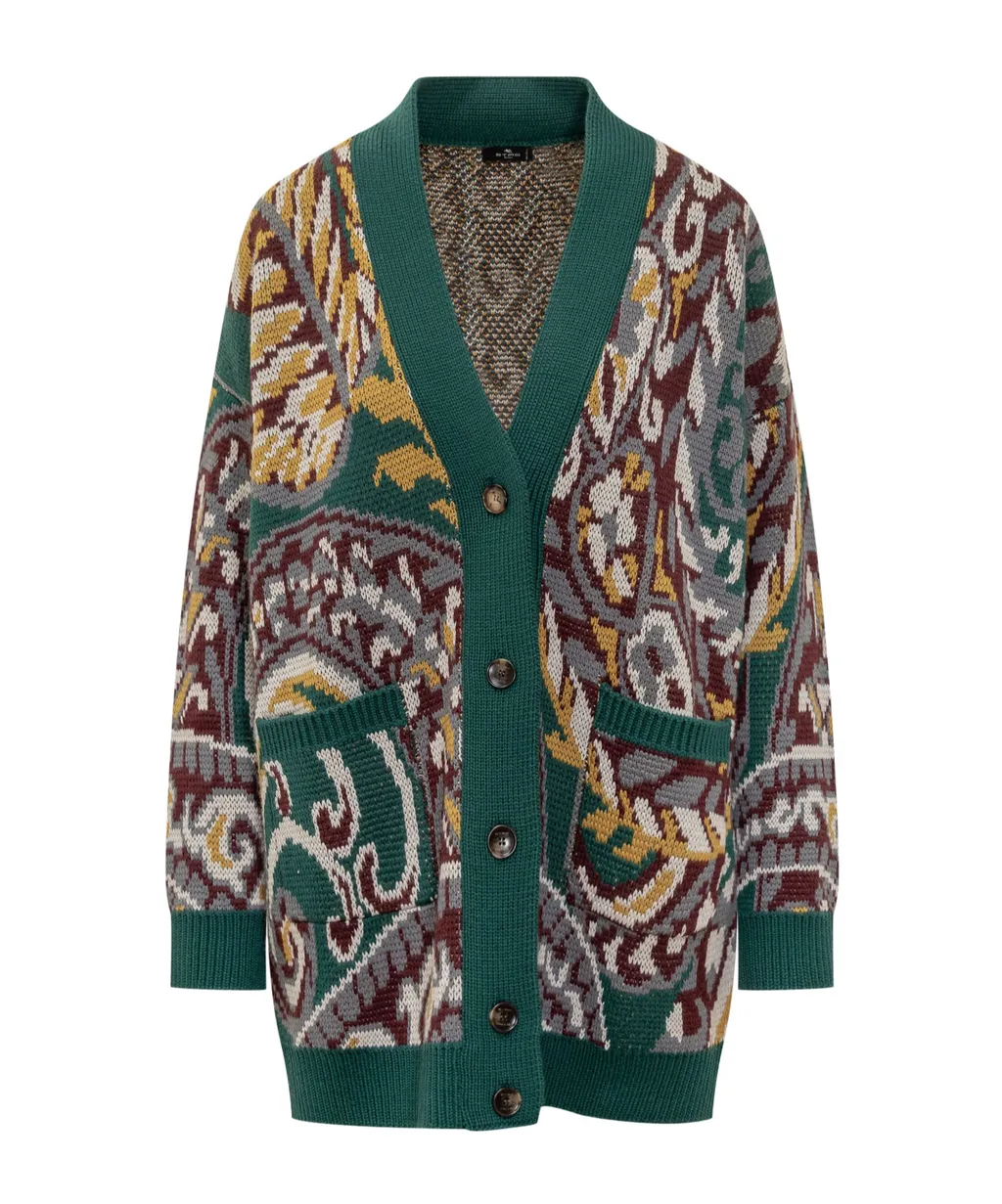Jacquard Knitted Cardigan