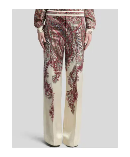 Printed Satin Palazzo Trousers