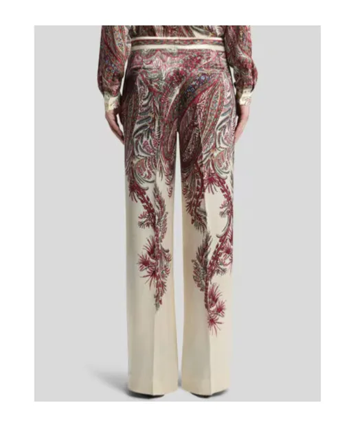 Printed Satin Palazzo Trousers