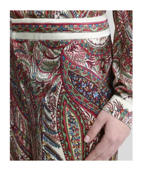 Printed Satin Palazzo Trousers