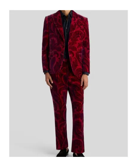 Velvet Blazer With Print