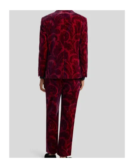Velvet Blazer With Print
