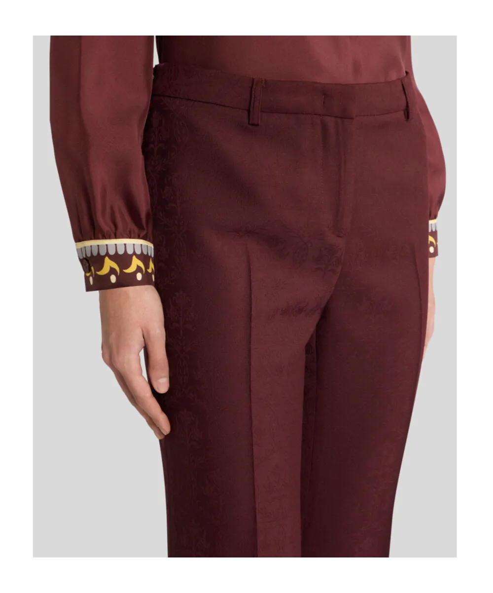 Paisley Jacquard Pressed Creases Trousers