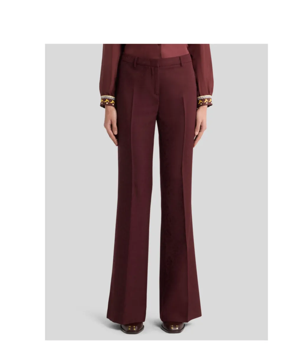 Paisley Jacquard Pressed Creases Trousers