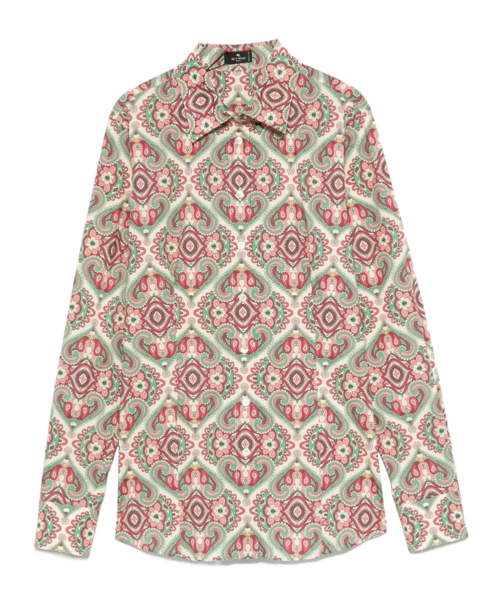 Paisley-Print Long-Sleeve Shirt